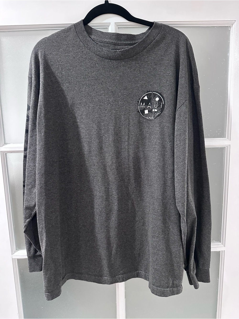 Maui and Sons Graphic Long Sleeve T-Shirt Gray XL Surf Skate Tee